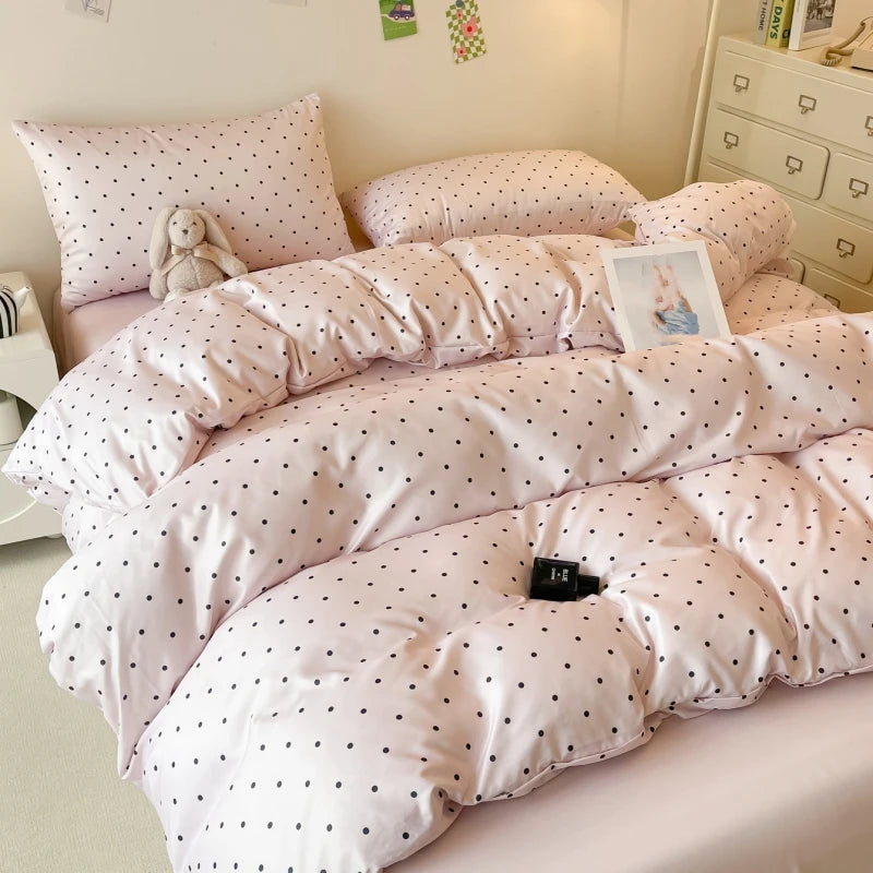 Broderat påslakanset i 100 % polyester – Elegant Sängkläder, Påslakan & 2 Örngott, Mjukt Bäddset för Sovrum