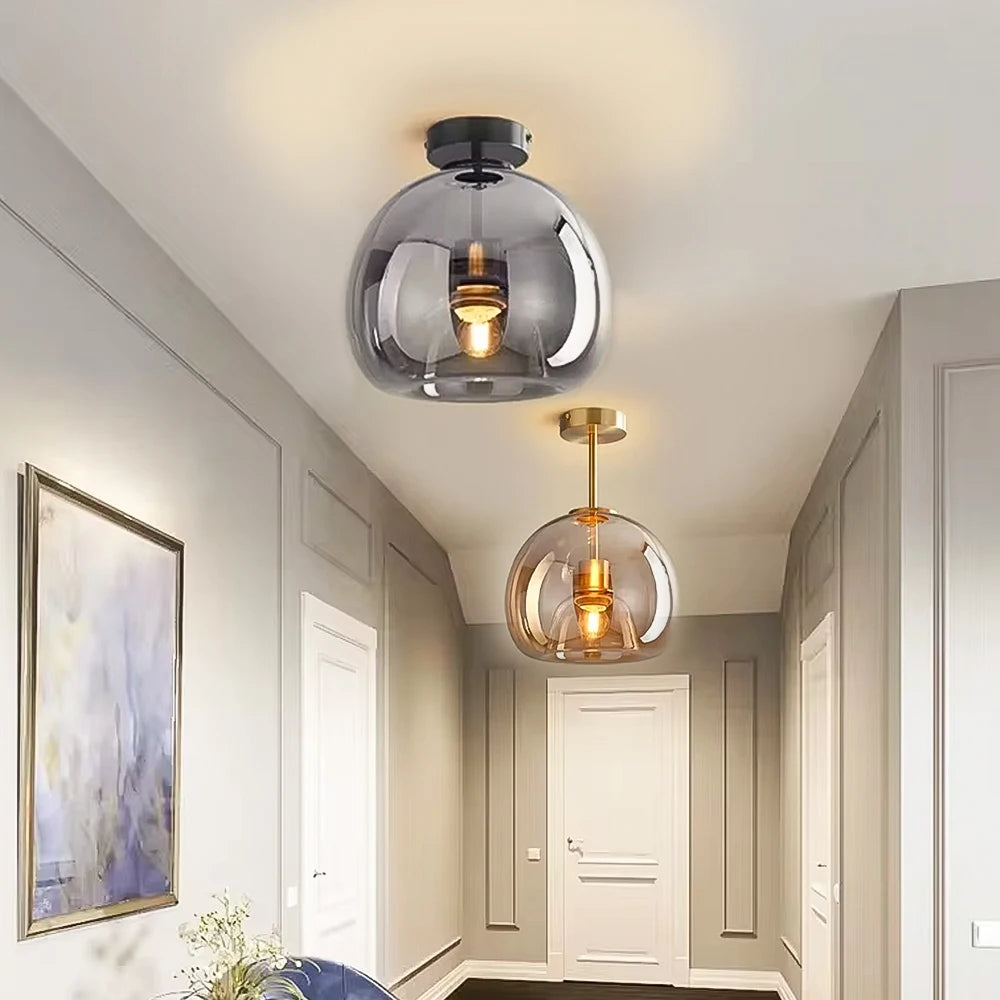 Nordisk Cognac Glas Taklampa LED – Minimalist Vardagsrum