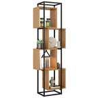 Öppen Bokhylla Metall & MDF 59×30×180 cm – 4 Fack Industriell Fristående