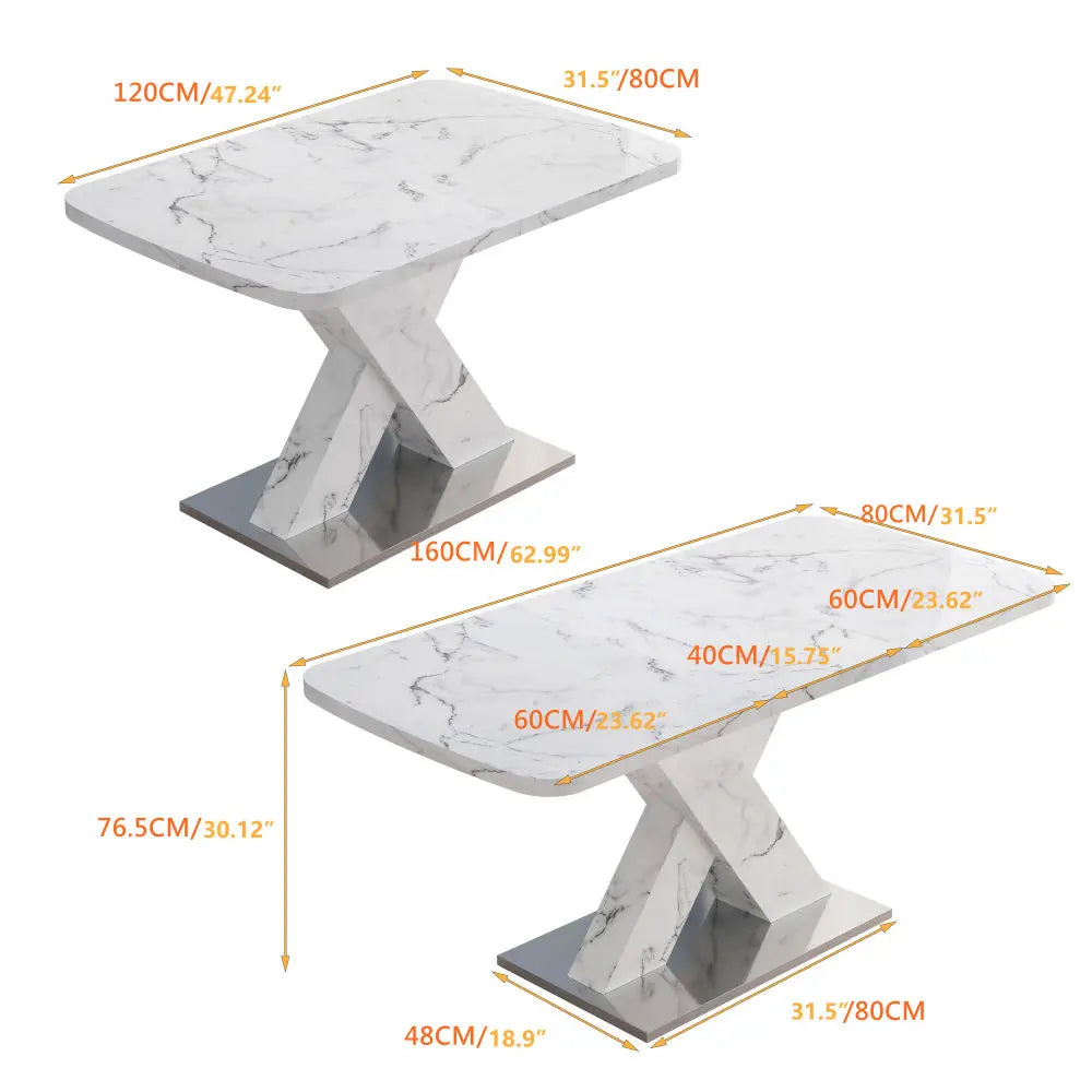 Matbord Utdragbart 120-160 cm – Marmordekor