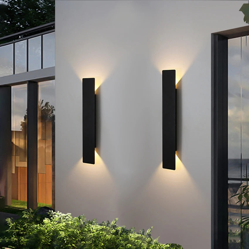 Utomhus LED Vägglampa IP65 – Svart & Vit Aluminium