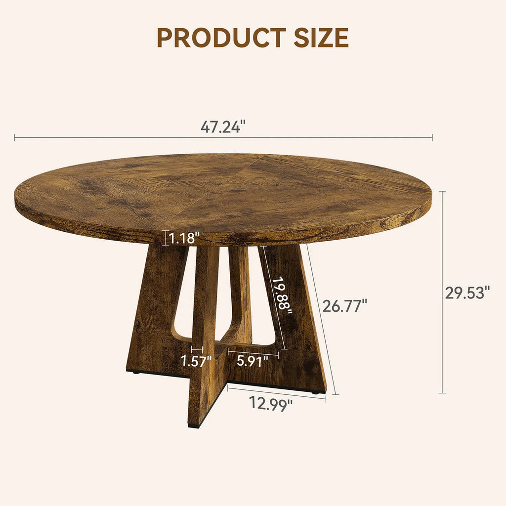 Runt Matbord 120 cm – Trä, 4-6 Pers