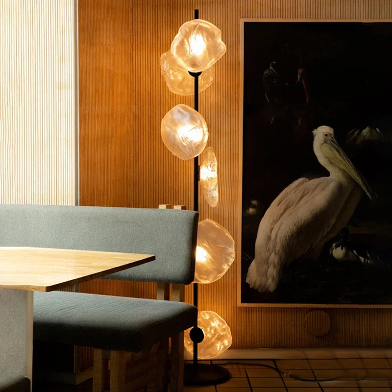 Nordisk Modern Glas Golvlampa LED – Hörn, Hotell & Vardagsrum
