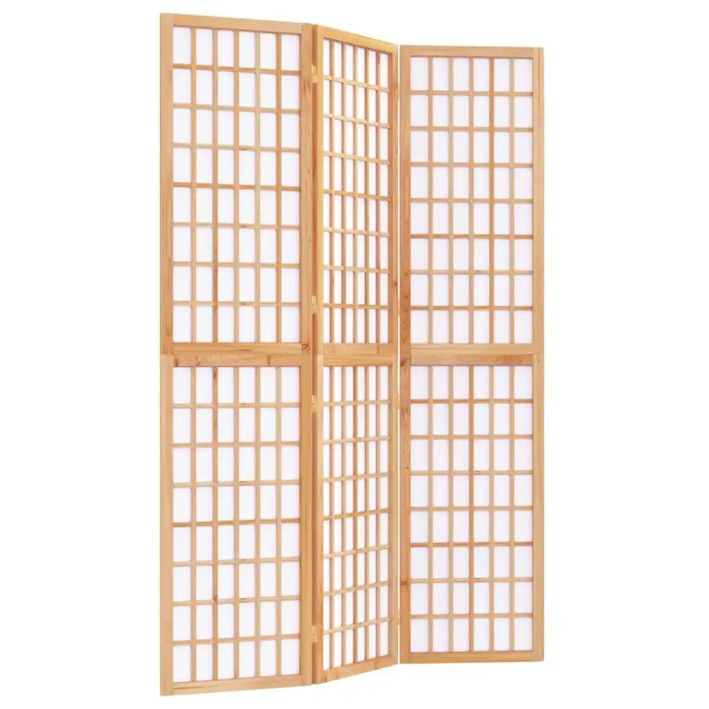 Vidaxl Shoji 3-Panelers Rumsavdelare 120×170 cm Granträ – Japansk Rispapper