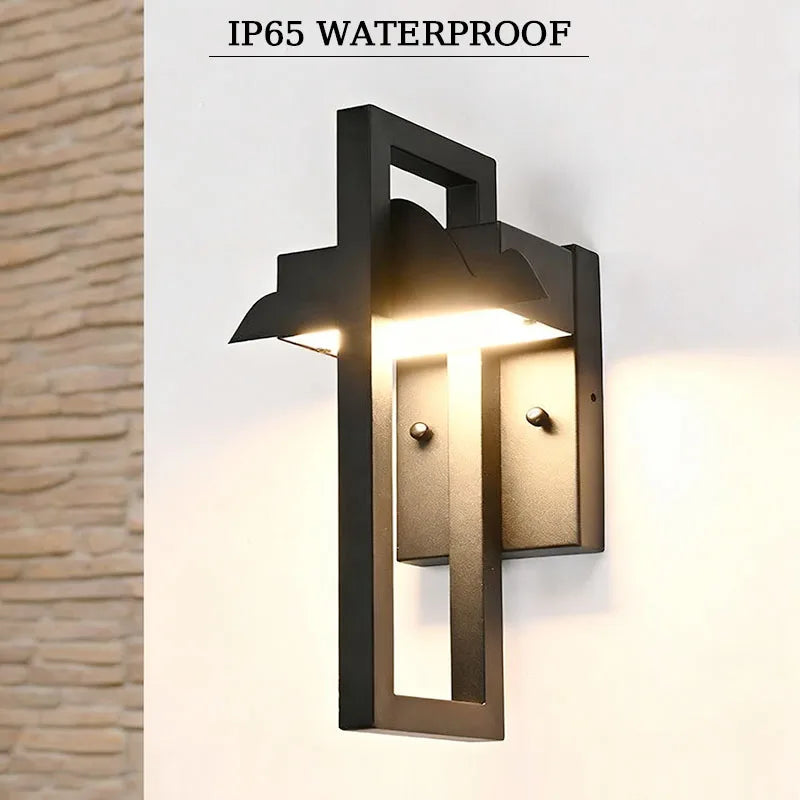 Utomhus Vägglampa 12W IP65 Svart – 2-pack Trädgård