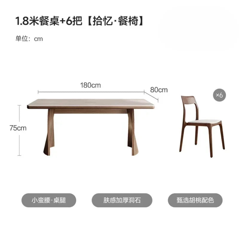Matbord Massivt Trä & Sten 140-180 cm – Lyxig Modern