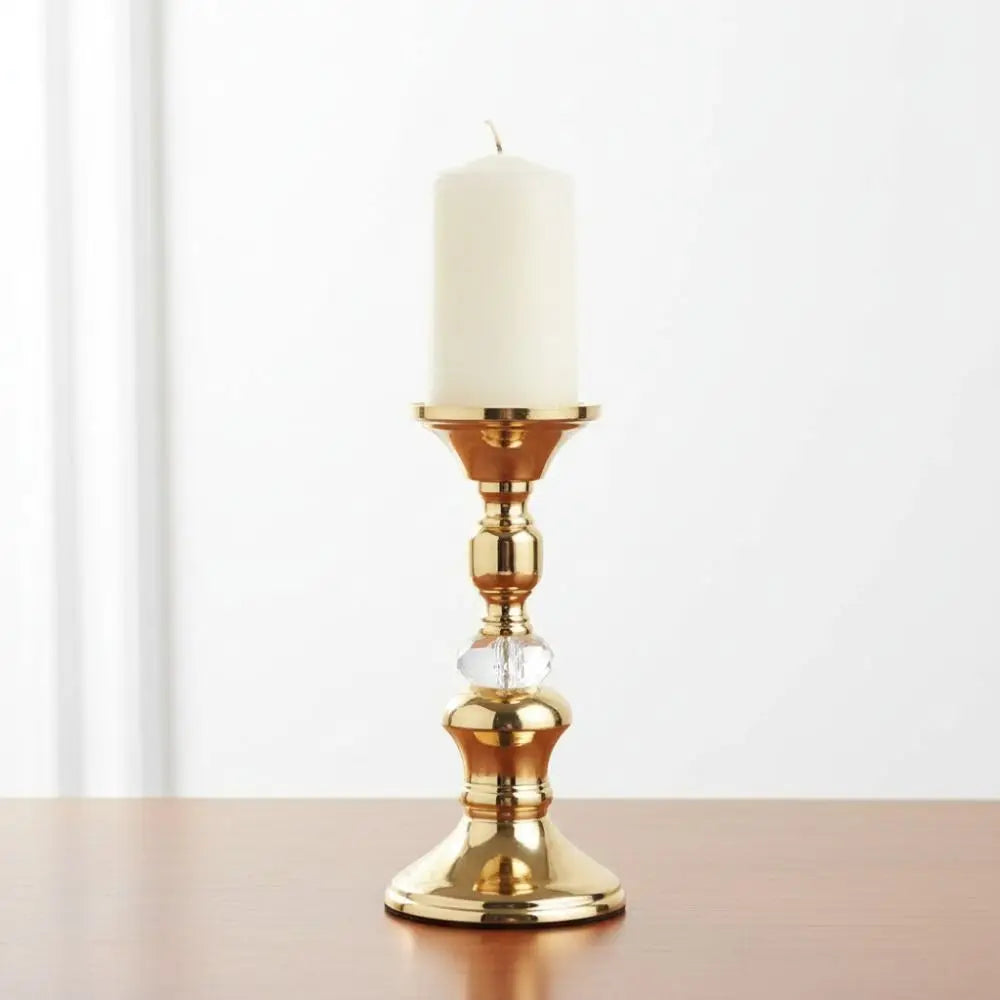 Europeisk Guld Pelare Ljusstake Vintage – Antislip Botten Olika Storlekar