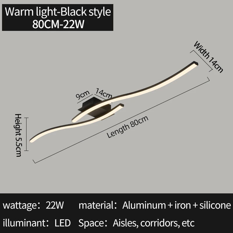 Modern Minimalist Svart Taklampa LED – Kontor & Sovrum