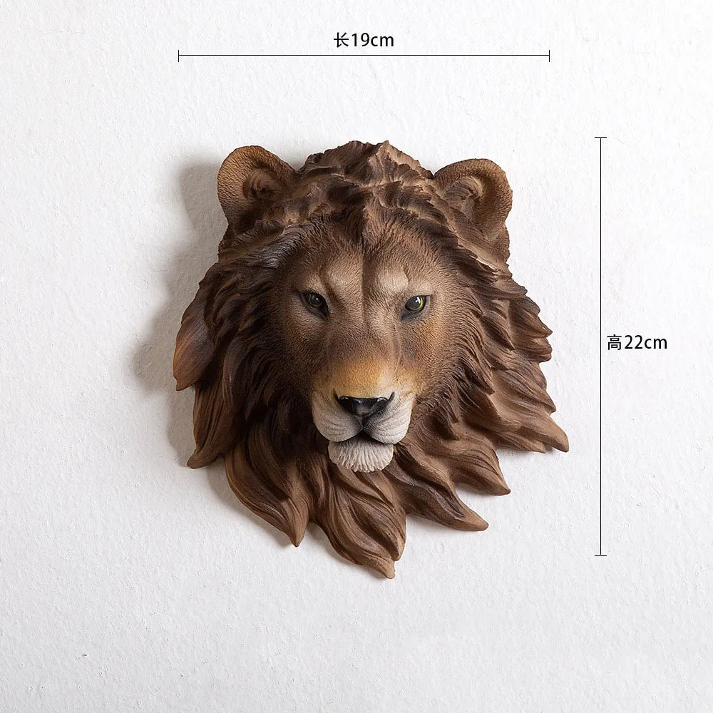 Lejon & Tiger Djurskulptur Väggdekor – Realistisk Beast Hantverk Vardagsrum