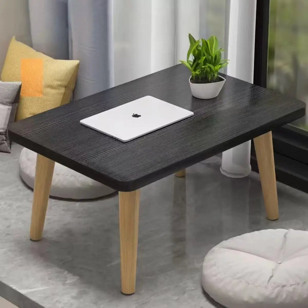 Litet Soffbord 60x40 cm – Svart/Vit/Trä