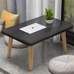 Litet Soffbord 60x40 cm – Svart/Vit/Trä
