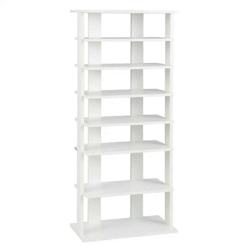 7-Vånings Skohylla Retrostil 45×25×110,5 cm Vit – Skoförvaring Hall & Entré