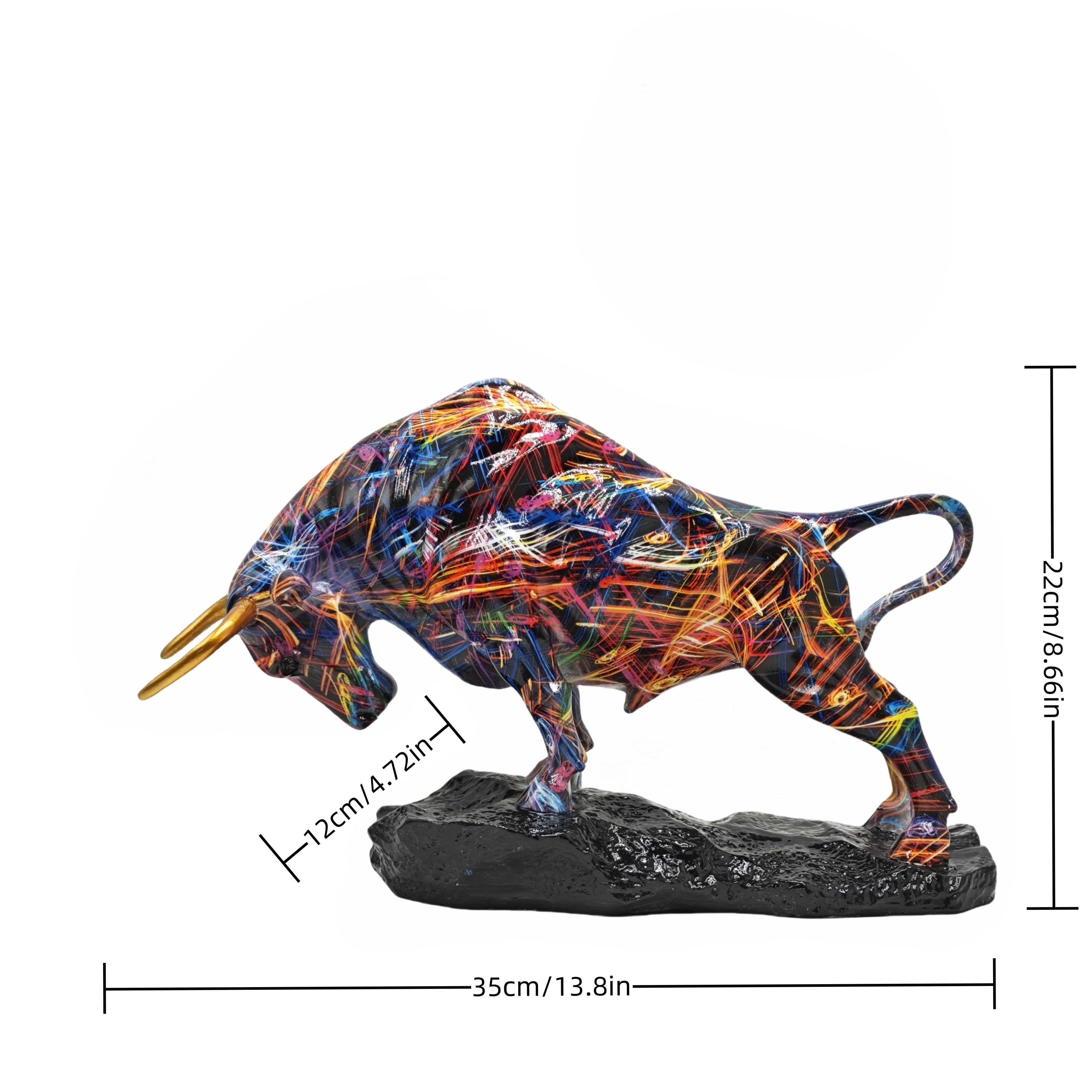 Brons Tjurskulptur Wall Street-Inspirerad – Resin Välståndssymbol Kontor