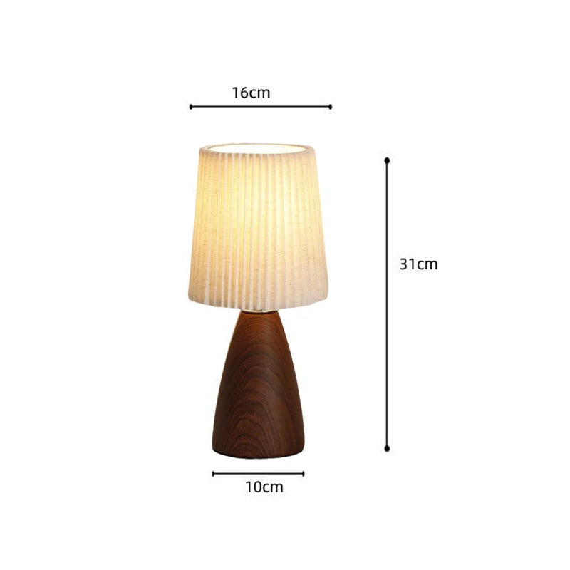 Vintage LED Bordslampa Plisserad – USB Sovrum & Studierum