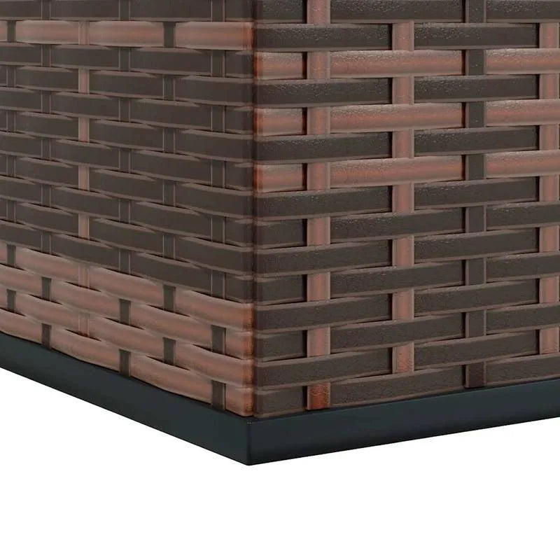 Utomhus Trädgårdskuddsbox 100×97,5×104 cm Rattan-look – Brun Patio & Balkong