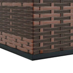 Utomhus Trädgårdskuddsbox 100×97,5×104 cm Rattan-look – Brun Patio & Balkong