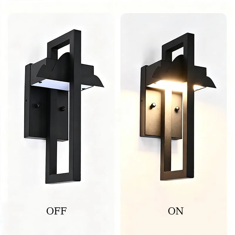 Utomhus Vägglampa 12W IP65 Svart – 2-pack Trädgård