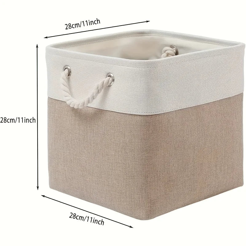 6-Pack Vikbara Linnekuber 28×28×28 cm – Garderobsorganisering med Rephandtag