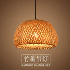 Bambu Lykthänglampa Handvävd Rattan E27 – Naturlig Wabi-Sabi
