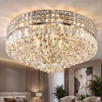 Modern Kristall Taklampa Hall 42 cm – Dimbar Rund