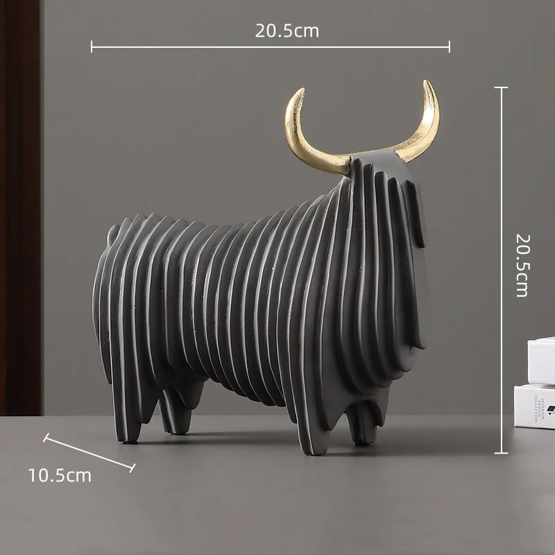 Kreativ Mammut Resin Skulptur – Abstrakt Randig Elefant Hemdekor