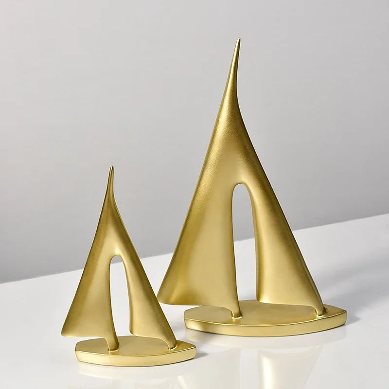 Minimalistisk Segelbåts Ornament Resin – Nisch Lyckosymbol Vardagsrum