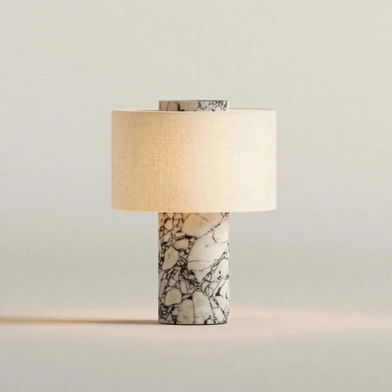 Marmor Bordslampa Touch – Cylinder Vittyg