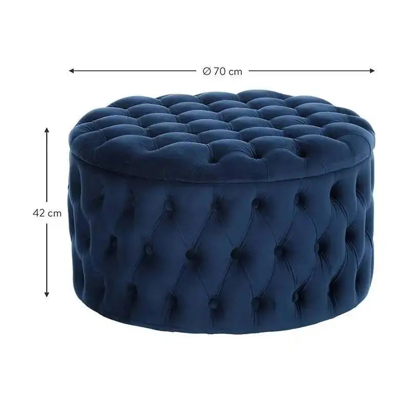 Rund Sittpuff i Sammet – Fotpall & Sittpall