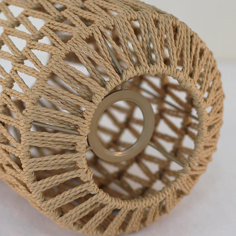 Handflätad Retro Papperslampskärm – Rattan Hänglampa Kafé & Hotell