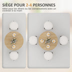 Litet Runt Matbord 2 Pers – Stål & Vit Ek Design