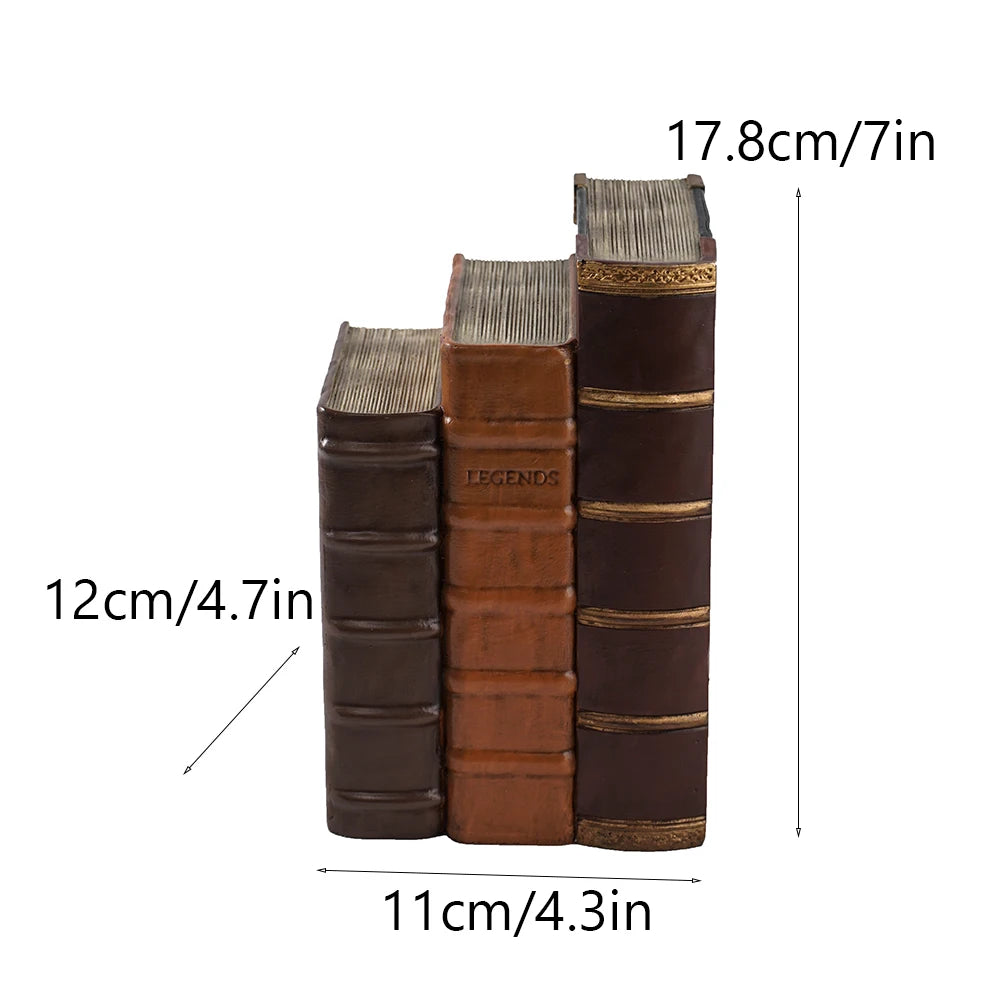 Handgjord Resin Vintage Bokfigurin Bokstöd – Hem & Kontorsdekor VILEAD