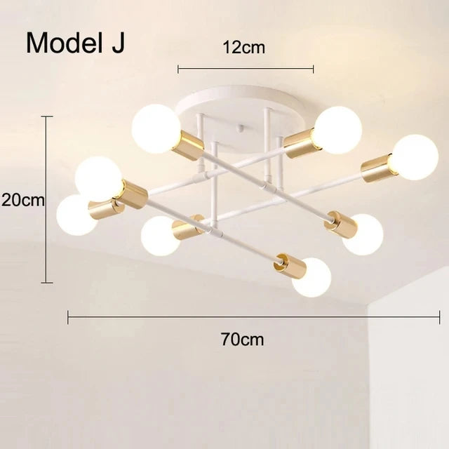Nordisk Minimalist Hänglampa LED – Svart & Guld