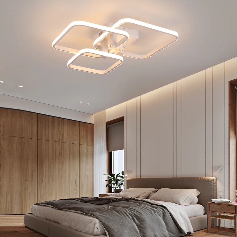Modern LED Takkrona Svart/Vit – Dimbar 3-6 Huvud