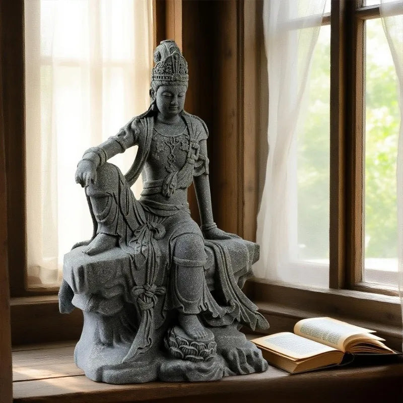 Guanyin Staty Hemdekor – Andlig Lugn Skulptur Vardagsrum & Meditation