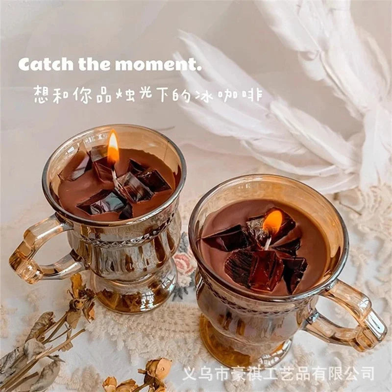 Iced Americano Kaffe Doftljus Glas – Nischpresent Kaffeälskare