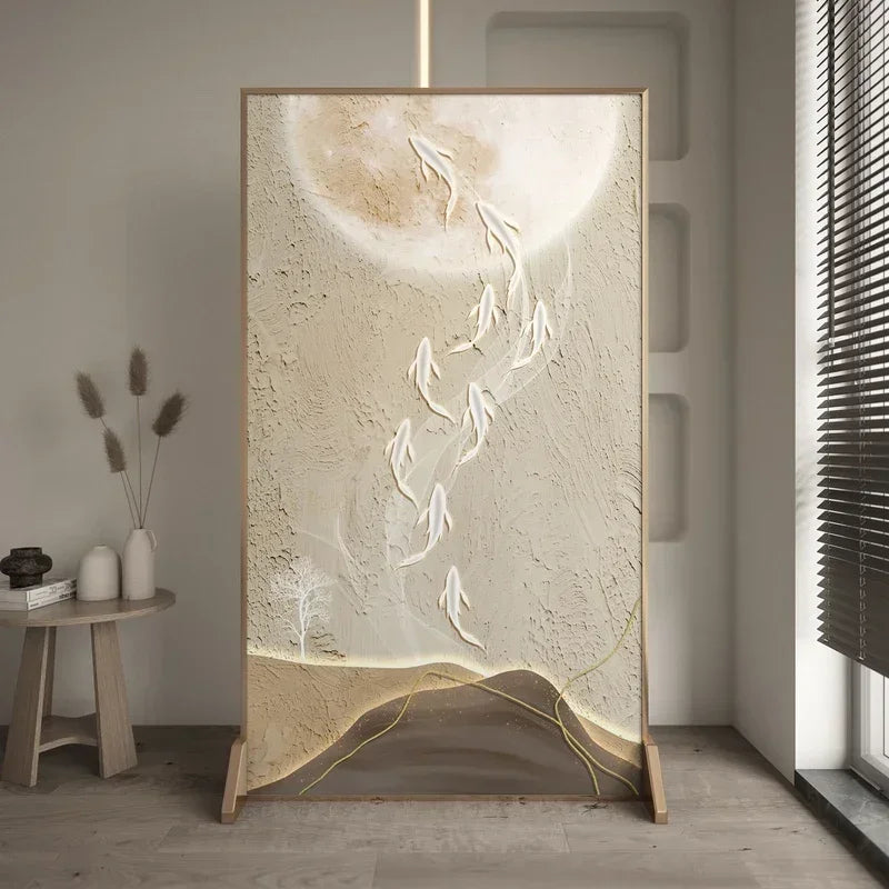 Lyxig Nio Fisk Skärm 80×180 cm – Modern Hall & Sovrum Metall & Trä Partition