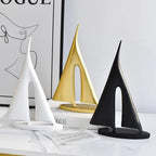 Minimalistisk Segelbåts Ornament Resin – Nisch Lyckosymbol Vardagsrum