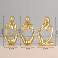 3-Pack Tänkarskulptur Abstrakt – Europeisk Minimalistisk Kontors & Bokhylldekor