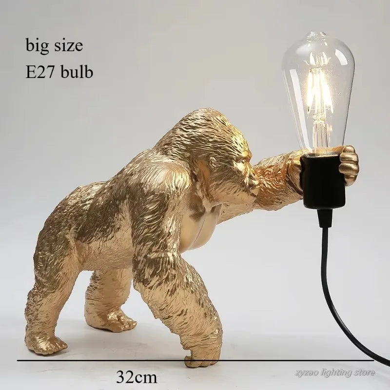 Gorilla Golvlampa Resin – Kreativ Djurdekorationslampa
