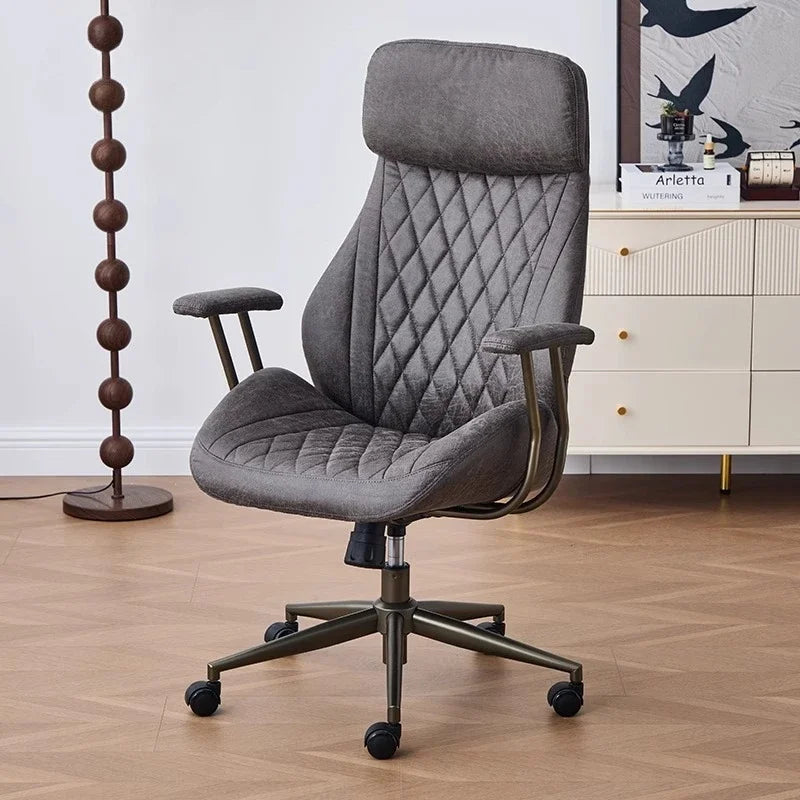 Reclinable Kontorsstol – Läder & Nackstöd