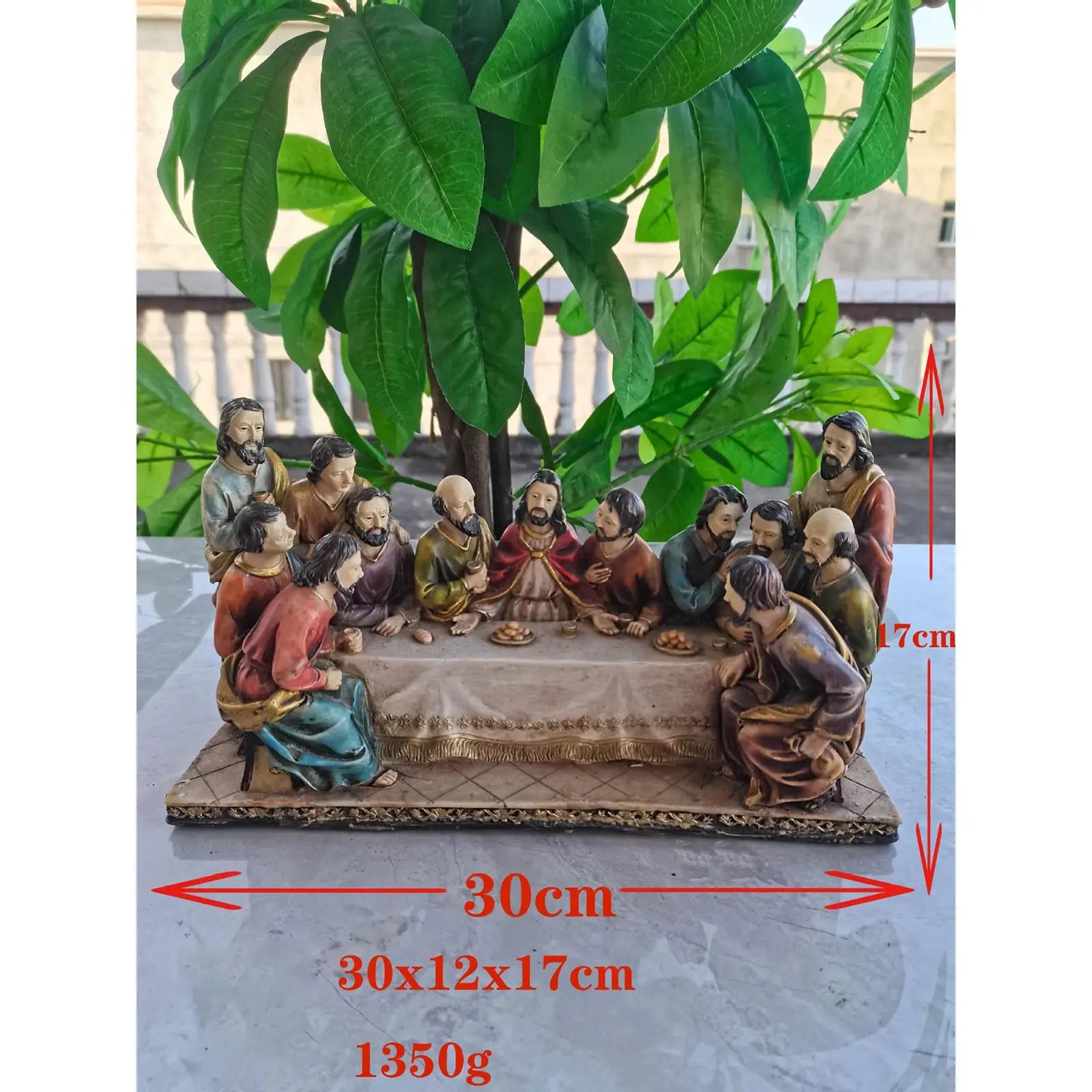 Nattvarden Resin Figursats – Katolsk Religiös Hemdekor Jesus & Lärjungar