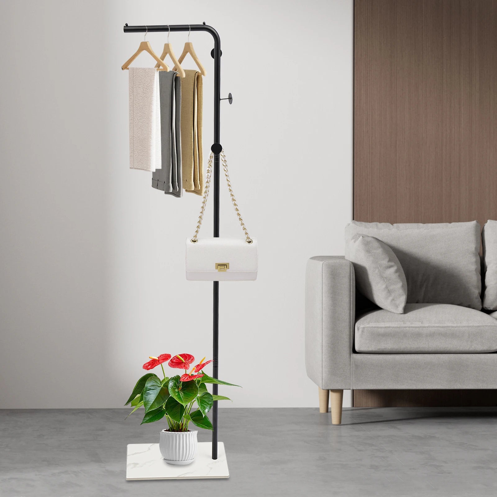 L-format Fristående Kappstell 170 cm 35 kg – Hall & Vardagsrum Klädshängare