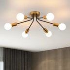 Modern Spindel Takkrona LED – Svart & Guld Nordisk