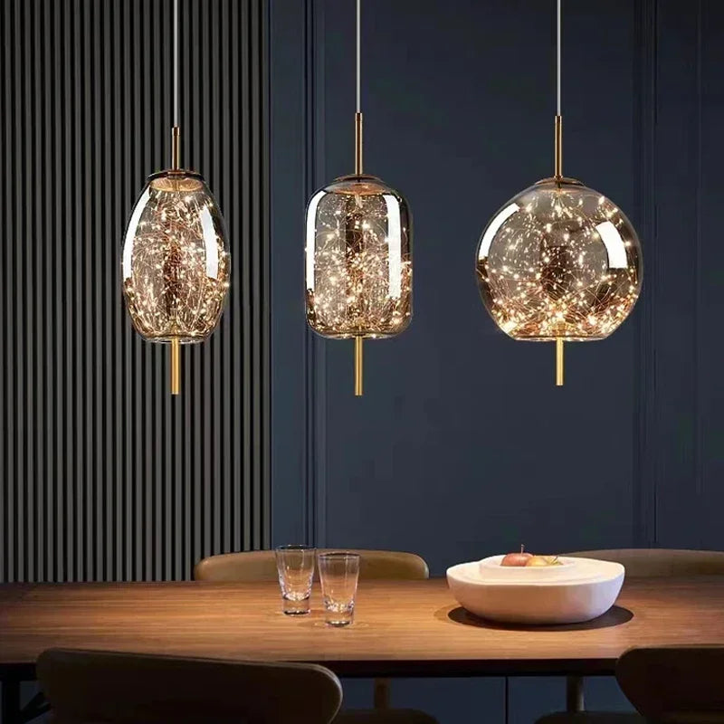 Vintage Glas Hänglampa LED – Restaurant, Bar & Matsal