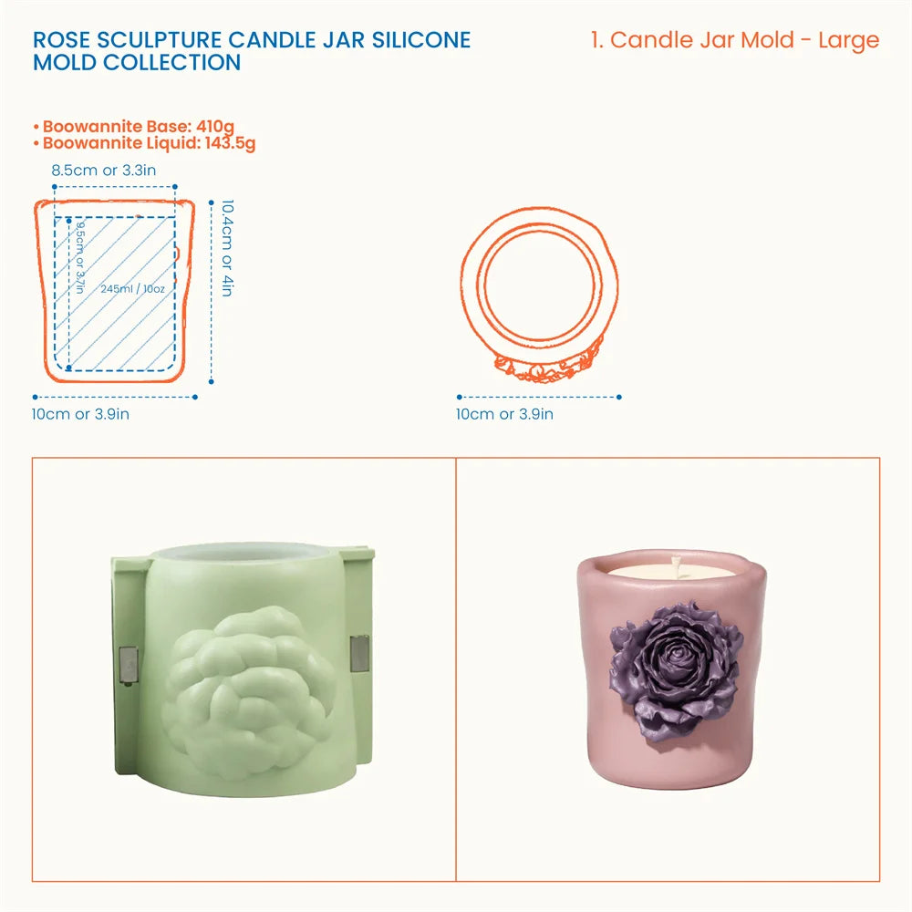 Nicole Ros Skulptur Betong Silikonform – DIY Ljusburk Gips & Jesmonite