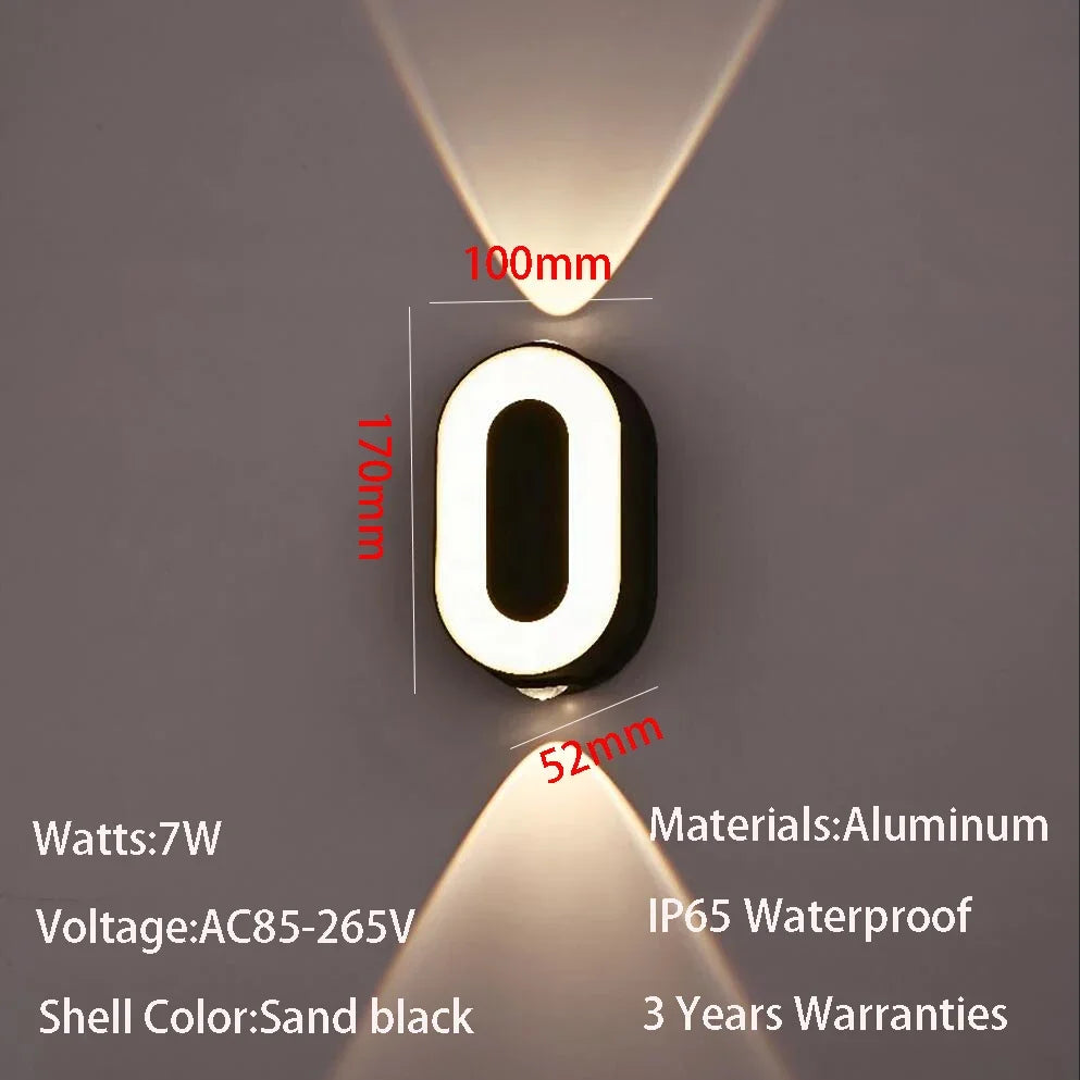 LED Vägglampa Siffra 7W IP65 – Aluminium Minimalism