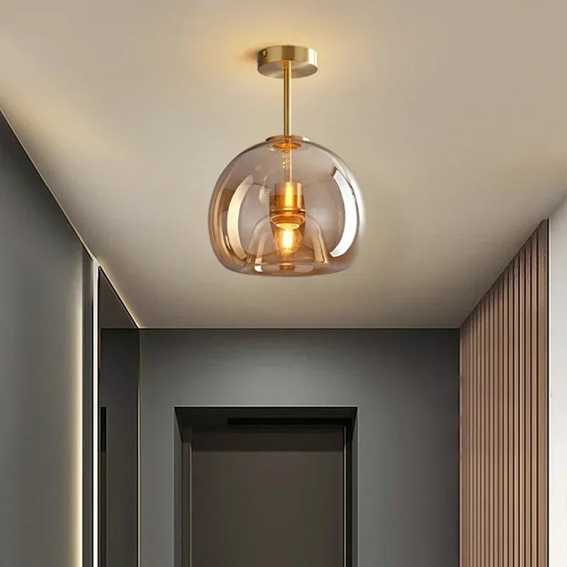 Nordisk Cognac Glas Taklampa LED – Minimalist Vardagsrum