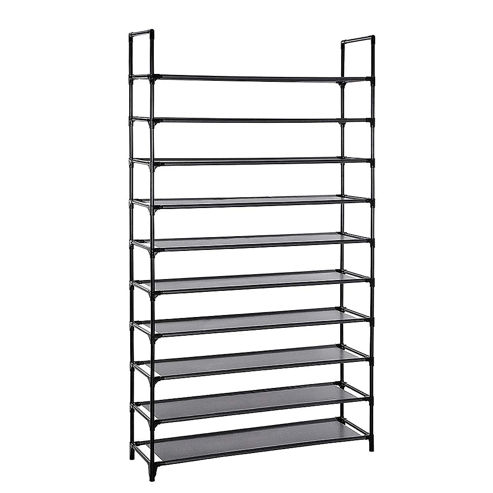 10-Vånings Skohylla 50 Par Non-Woven 100×30 cm Svart – Hall & Omklädningsrum
