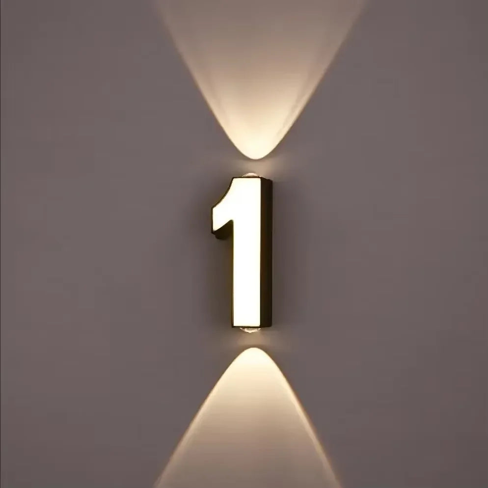 LED Vägglampa Siffra 7W IP65 – Aluminium Minimalism
