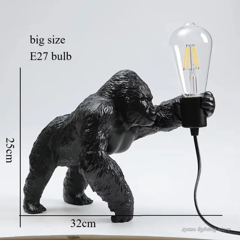 Gorilla Golvlampa Resin – Kreativ Djurdekorationslampa